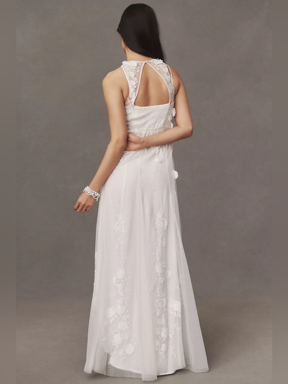 BHLDN Calla Sleeveless Tulle Floral Appliqué Maxi Dress - Picture 10 of 15